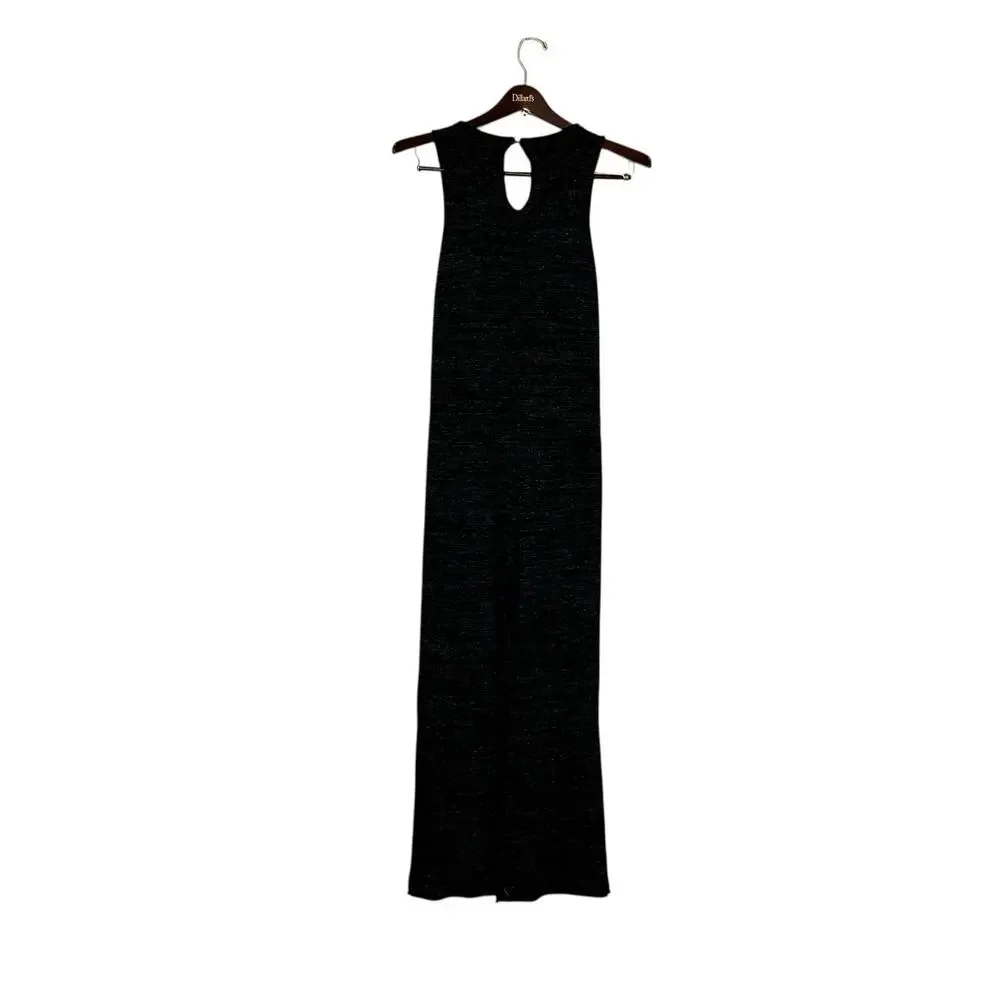 Zara Knit Women's Sleeveless V-Neck Jumpsuit Medium Gray Linen Blend Pockets